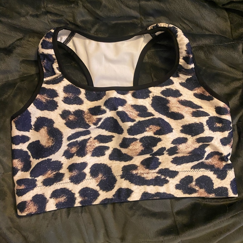Shaun T leopard sports bra